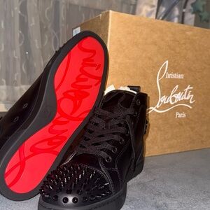 Christian Louboutin Black Spiked Sneakers